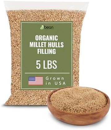 Organic Millet Hulls Filling - Natural and Eco-Friendly Refill for Pillows, Yoga Zafus, Yoga Bolsters and Cushions - Hypoallergenic Premium Natural Pillow Replacement – USA Grown and Processed, 5 lbs
