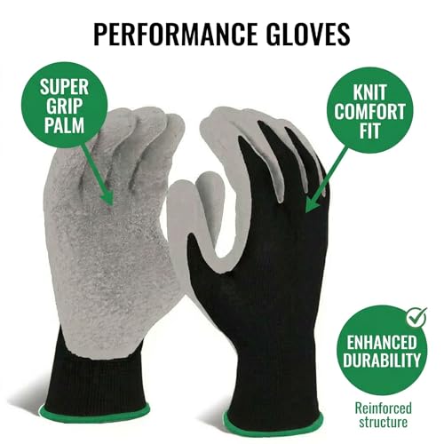 Image of Multipurpose Nylon Anti Cut PU Nitrile Coating Work Safety Gloves (Blk-GreyPair10)