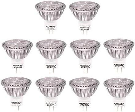 BAOMING MR11 GU4 LED Bulb 20W/35W Halogen Replacement Equivalent 12V AC/DC 2700K Warm White 30° 10-Pack