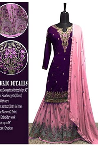 Image of SHAFNUFAB Womens Net Semi Stitched for Ladies use for women for lehenga suit for punjabi And lehenga suit for for wedding
