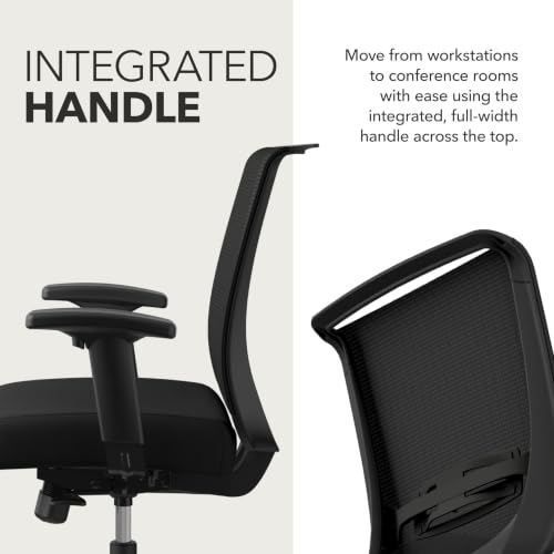 Image of HON Convergence Ergonomic Office Chair with Mesh Back, Adjustable Arms, Lumbar Support, Synchro‑Tilt Desk Chair with Wheels for Home Office or Computer Use, Black Frame, Black