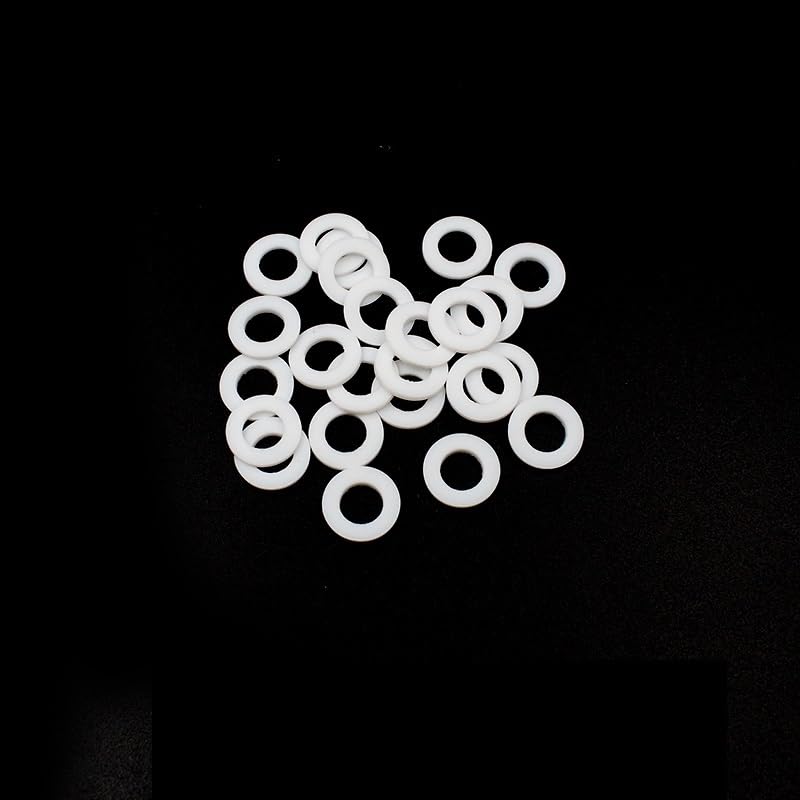 Płaskie uszczelki gumowe, Płaska uszczelka podkładki PTFE do kranu i węża, opakowanie 10 sztuk białych 1/4 2 cali(1.5 inch)