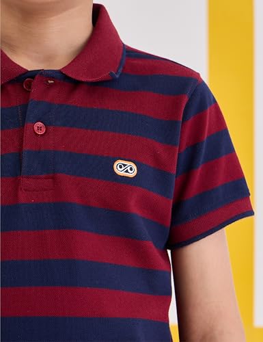 Image of Amazon Brand - Symbol Boys Cotton Rich Striped Polo Tshirt | Collar Tshirts | Half Sleeves | Regular Fit