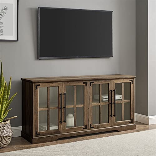 Pemberly Row Farmhouse 4 Door Wood TV Stand for TVs up to 58
