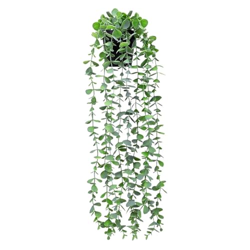Dewocke Plantas Artificiales Colgantes con Maceta, Planta Colgante Falsa Vertical, Plantas Artificiales Decorativas, Plantas de Plástico Decoración para Boda Jardín Balcón Pared Hogar Estante Interior