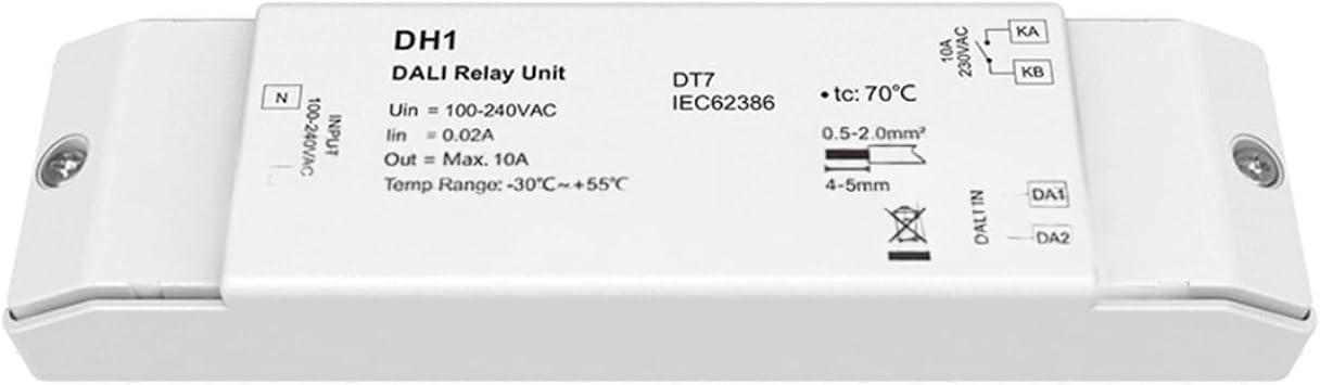 AC110V-220V DH1 DALI Relay Unit 1CH*10A Switch Dimmer 1 DT7 DALI-2 Dry Contact Output For LED Lights Lamp