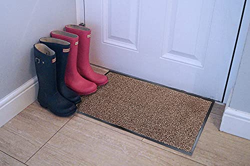 TrendMakers Dirt Stopper Carpet Runner 40cm x 60cm BEIGE MIX Rugs Barrier Mat Doormat Non-Slip Rubber Back For Home Hallway Office Kitchen Entrance Door Mats || POLYESTER PILE