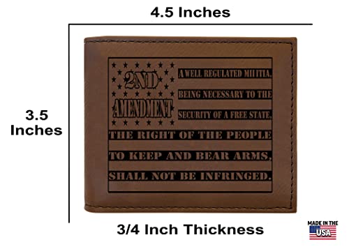 Rogue River Tactical USA American Flag 2nd Ammendment Constitution Men's Leather Bifold Wallet RFID Gift For Him Dad Father United States Billfold Patriotic3