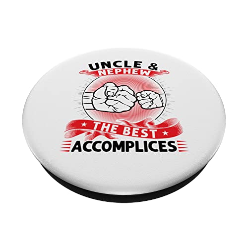 uncle & nephew the best accomplices uncle PopSockets Swappable PopGrip, Black - Image 2