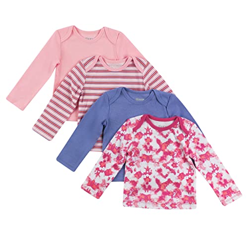 Image of Hanes Baby Long Sleeve T-shirt, Ultimate Flexy Knit Tee for Boys & Girls, 4-Pack
