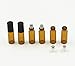5ml Amber Glass Roller Bottles Bottle Container with Metal Ball for Essential Oil, Aromatherapy, Perfumes and Lip Balms (6)