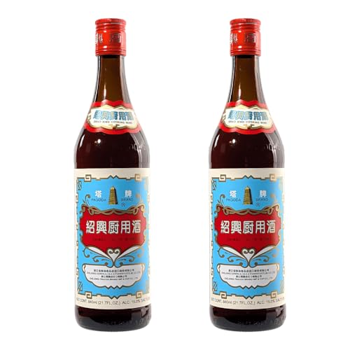 Pagoda Shaoxing Chinese Cooking Wine 15% Acl./Vol 640ml (Pack of 2) Traditional Rice Wine for Authentic Asian Cooking Stir-Fry Marinades & Sauces
