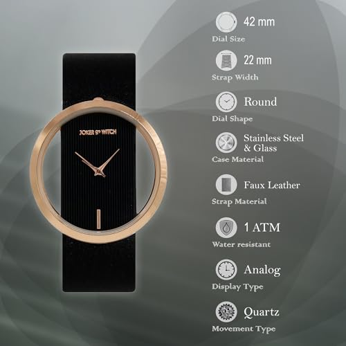 Image of Joker & Witch Faux Leather Minimal Transparent Dial Pu Analogue Watch For Women
