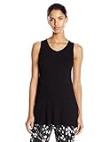 Star Vixen Women's Petite Sleeveless V-Neck Comfy Tunic Top, Black, Small