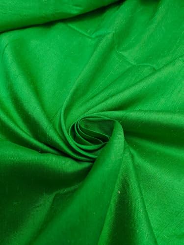 Tissu soie Dupioni vert citron au mètre 137 cm de large pour couture DUP448