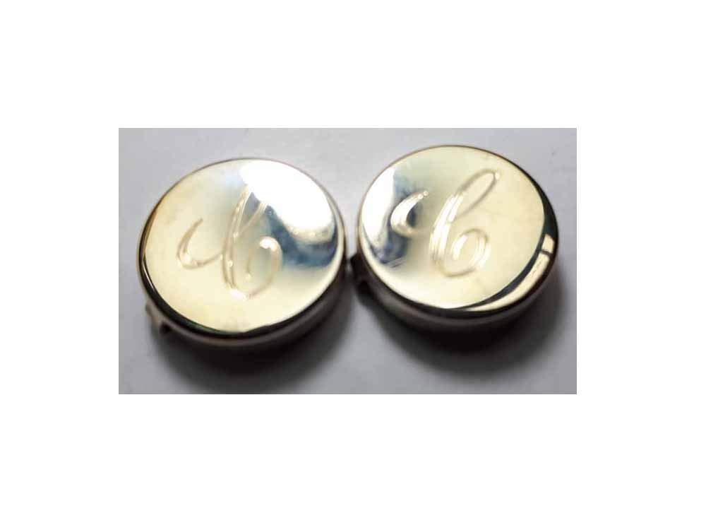 1 par de cubrebotones personalizados, 1 inicial cubrebotón, elegir color oro, plata, etc. Bijoux hombre, llavero, LATÓN MOJADO