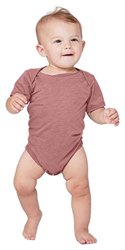 Bella Canvas Infant Triblend Short-Sleeve One-Piece 3-6MOS MAUVE TRIBLEND