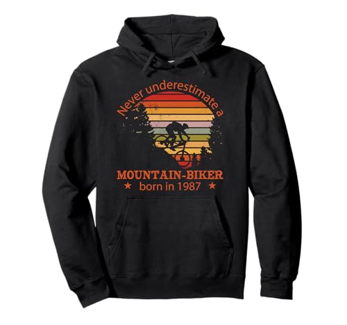 MTB Bike Ciclista Mountain-Biker Nacido 1987 Cumpleaños Bici Sudadera con Capucha