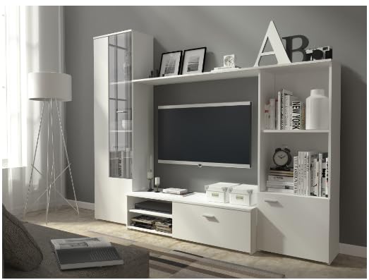 Generisch Wohnwand Hugo weiß matt (Ohne Beleuchtung) - Die letzte Stücke