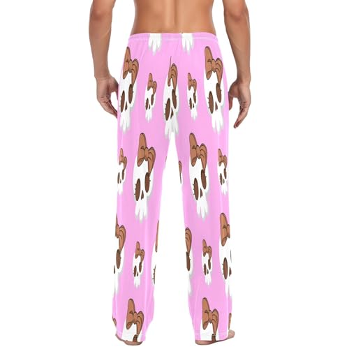 Qilmy Bow Skull Men's Cotton Pajama Pants, Lightweight Lounge Sleepwear with Drawstring and Pocket3