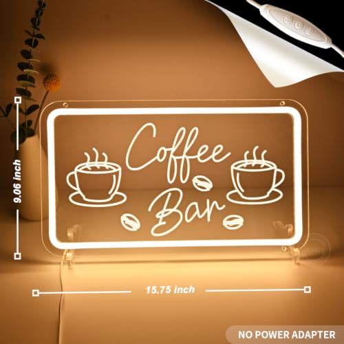 Image of Planzo Coffee Bar LED Neon Sign Light Restaurant Cafe Shop Bar Wall Decor | Coffee Shop Beer Pub Store Neon Sign Wall Decor, Bedroom Kitchen Decor, Window Display, Birthday Party Gift, 15.75 inchx9.06 inch