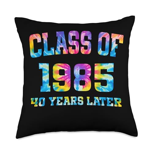 Tie Dye Class of 1985 Reunion 40 Year Alumni High School Tee Throw Pillow