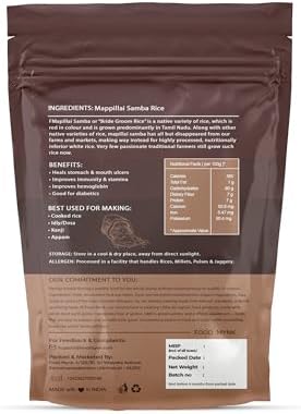 Food Mynk Mappillai Samba Rice (2Kg) | Organic Red rice | Mapla Samba Rice | Hand Pounded Rice | Bridegroom Rice | Red Chawal (2Kg)