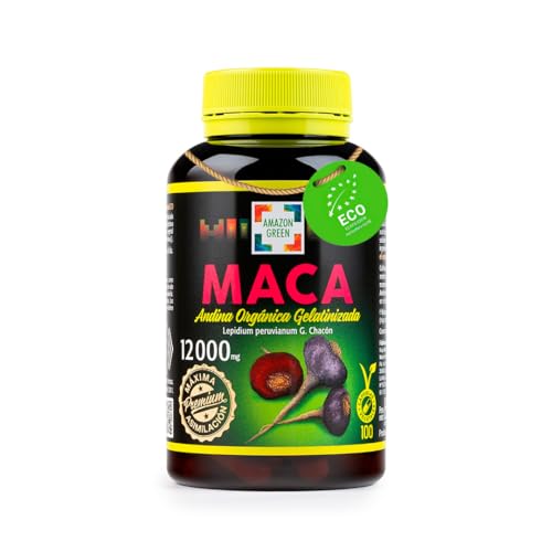 Maca Negra Andina Gelatinizada Ecológica de Origen 100% Perú Natural y Pura-12.000mg Altamente Concentrado- Raíz Nativa Cosechada A 4500 Metros De Altura-2 Cápsulas X día-Energizante-Vigorizante (1)