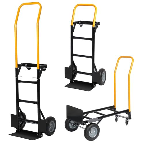 Carretilla multiusos convertible con ruedas giratorias y plataforma resistente miniatura 1