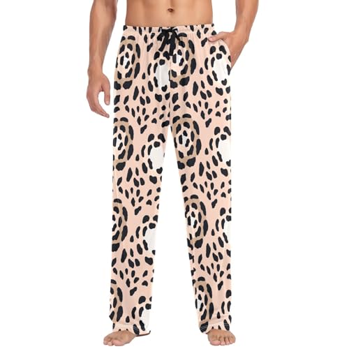 Mens Cotton Pajama Pants Abstract Modern Leopard Sleepwear Pj Bottoms Lightweight Lounge Pants S-XXL