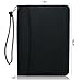 Zippered Leather Portfolio Binder with Junior Legal 5x8 Notepad - Black PU Leather Business Padfolio Organizer Folder with 8 Inch Tablet Sleeve & Gift Box by Lautus Designs
