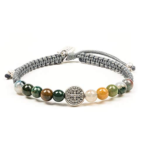 My Saint My Hero Wake Up and Pray Meditation Bracelet - Mixed Agate
