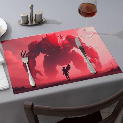 Décoration d'intérieur rustique et set de table robot rouge
