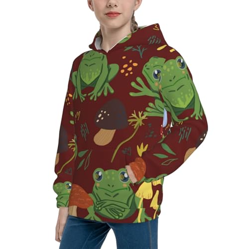 Frogs and Mushrooms Kid Hoodies Boys Sweatshirts Girls Pullover with Pocket2