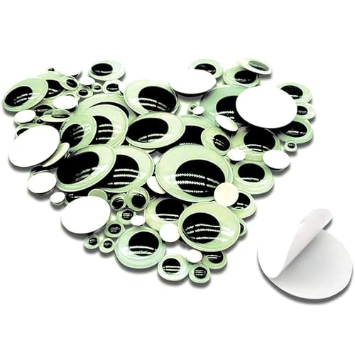Glow in The Dark Stars TOAOB 100pcs Glow in The Dark Wiggle Googly Eyes Self Adhesive Luminous Googly Eyes 6mm to 35mm...