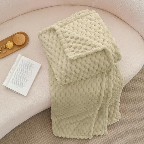 Image of BEDELITE Almond Throw Blanket for Couch, Soft Cozy Gifts for Women, 50 * 60 | 3D Jacquard Decorative Fleece Blanket, Super Soft Plush Throws, Cute Birthday Gift for Women & Men, Suitable for All Seasons