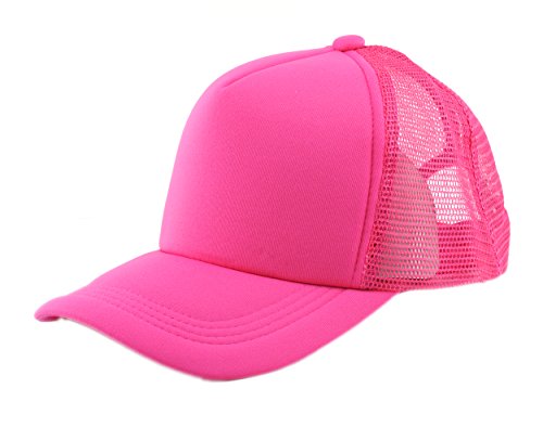 Image of NYFASHION101 Plain Mesh Trucker Hat - Breathable 6-Panel Daily Snapback Cap, Customizable Ideal for DIY Embroidery & Patches
