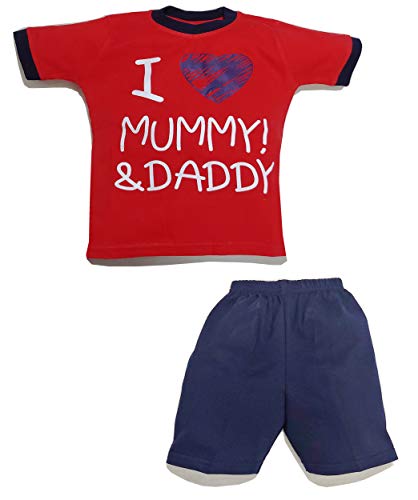 Image of Infant wear Baby Tshirt Pant Combo Pack of 2 Set for 6 Months to 1 Year Kids Pure Cotton-Printed Multicolour