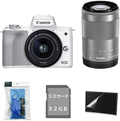 Amazon セット品 ミラーレスカメラ キヤノン Eos Kiss M2 Wh ホワイト ダブルズームキット Wzk 4726c003 クリーニングキット 保護フィルム Sdカード32gb デジタル一眼レフ 通販