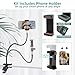 JEBUTU Webcam Stand Camera Mount with Phone Holder& Rotatable Ball Head, 25 Inch Flexible Cell Phone Stand Desk Mount Camera Stand Gooseneck with 1/4