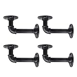 Home TZH 1/2" Pipe Shelf Bracket，Wall Mounted Floating Shelf Bracket, Steam Punk Decor Hanging Wall