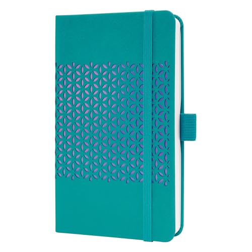 SIGEL J5214 Wochenkalender 2025 A6, Jolie, blau, Hardcover mit samtig-weicher Oberfläche, Gummiband, Stiftschlaufe, Einstecktasche, 174 S., vegan, Buchkalender, Terminplaner