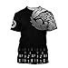 3D Drucken Männer Viking Tattoo T-Shirt, Nordic Cosplay Kurzarm Sommer Cooles Freizeithemd,Fenrir,XL