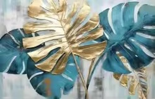 Impression murale feuille de Monstera sur toile décoration salon 40x80cm - 3