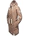 Navahoo Damen Übergangsjacke Regenmantel wasserdichte lange Regenjacke mit verstellbarer Kapuze und geschweißten Nähten Tropical Stormoo Taupe Gr. M