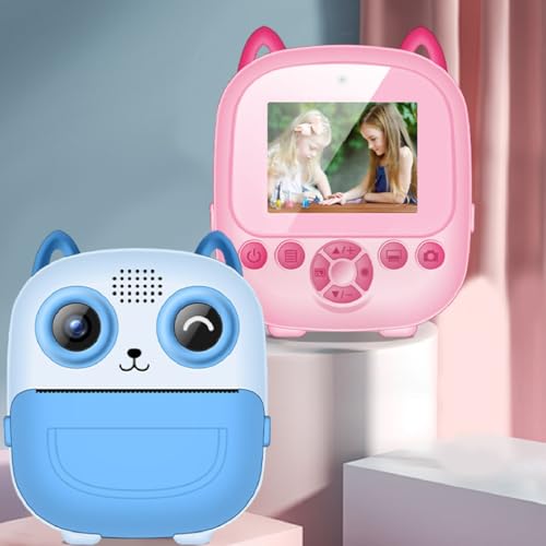Instant Print Camera for Kids, 1080P 48MP HD Digital Video Cameras for Toddler, 2.4 Inch Screen, Thermal Printing, Christmas Birthday Gifts for Girls Boys (Pink)