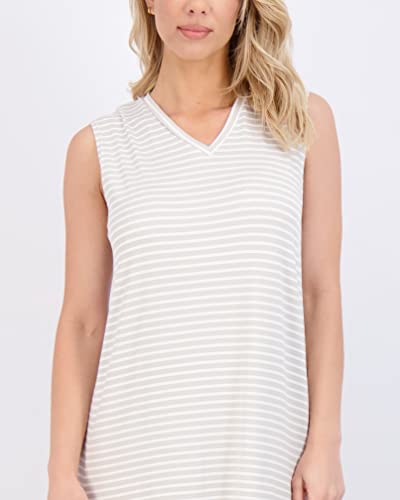 Real Essentials 3 Pack: Women's Soft Tank Nightgown Sleeveless Nightshirt Sleep Dress (Available In Plus Size)4