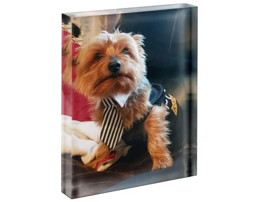 Personalised Photo Frame Acrylic Block - Mini 8x6cm Portrait 3D Crystal Photo, Custom Paper Weight, Glass Photo Block - Customised With Your Own Picture