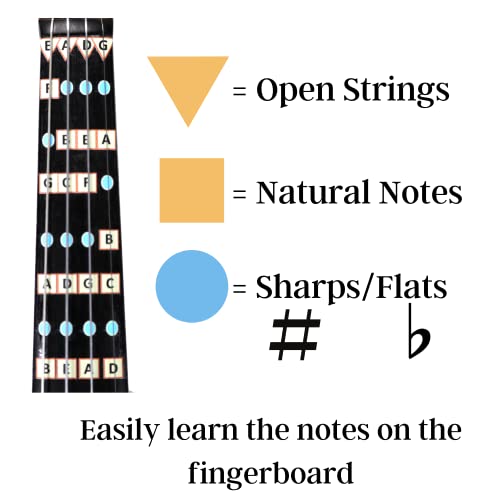 Image of Fantastic Finger Guide for Violins Adult Beginner | Stringed Musical Instruments | Fingerboard and Fretboard Stickers for Learning All Notes | Play or Fiddle (LH 4 /4)