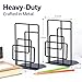 SRIWATANA Book Ends Heavy Duty, Decorative Black Bookends for Shelves, Window Lattice Design